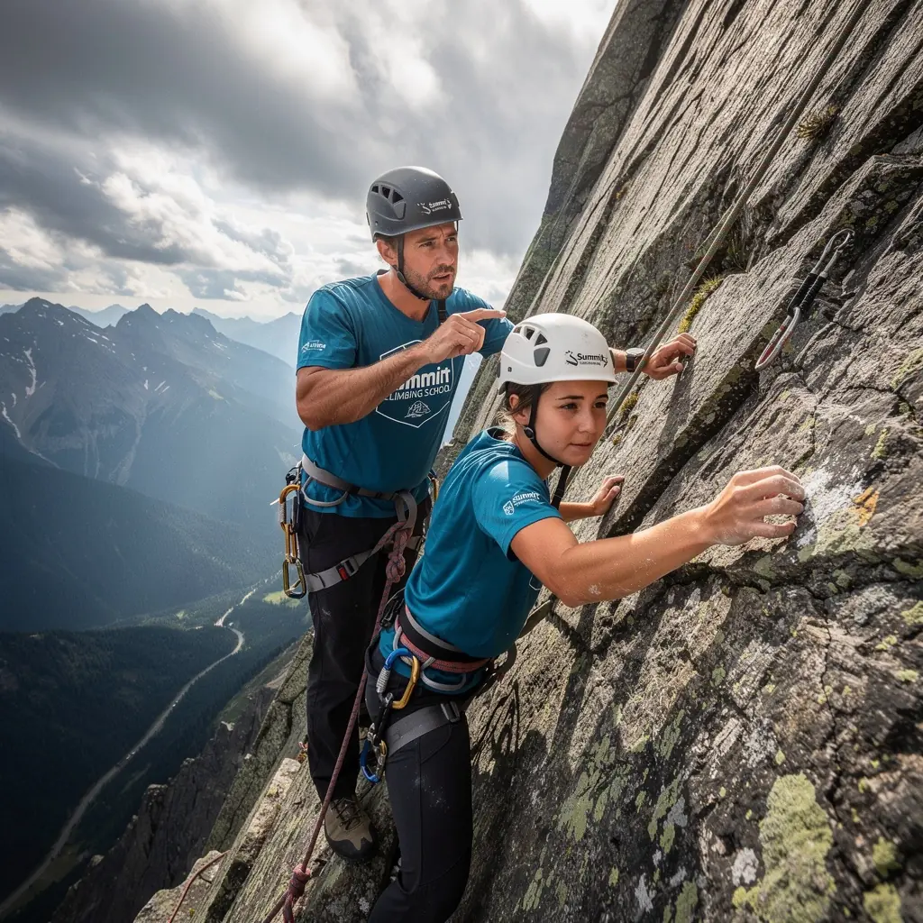 Ein erfahrener Trainer zeigt den Teilnehmern die richtige Handhabung von Kletterseilen während eines Online-Kurses.